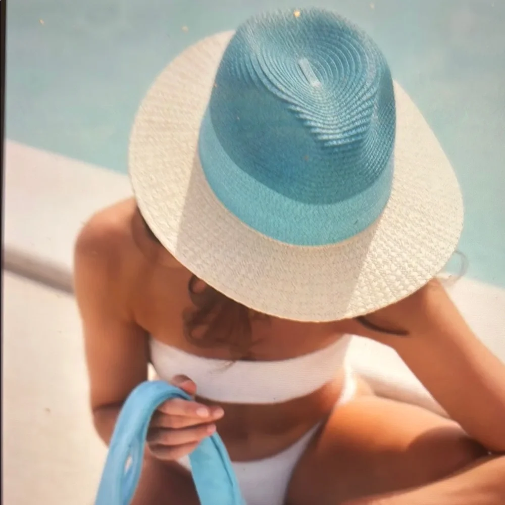 Shiraleah Blue and Tan Andrea Summer Hat - Picture 5 of 5